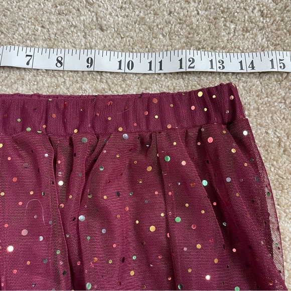 Anthropologie HD In Paris Everly Tulle Midi Skirt Burgundy Dots Women’s Size XS - Picture 7 of 9